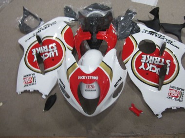 Blanc Lucky Strike Motul Carénage Suzuki GSXR 1300 Hayabusa 96-07