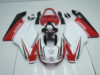 Blanc Rouge avec Queue Ouverte Carénage Ducati 749 999 03-04