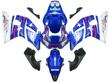 Bleu Blanc Star Fiat Carénage Yamaha R6 98-02