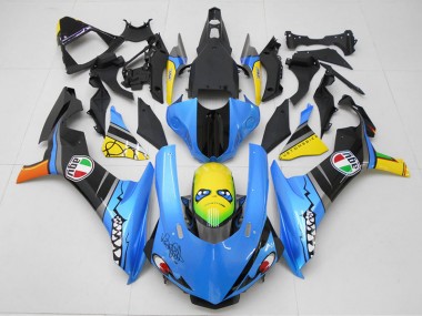 Bleu Jaune Requin Carénage Yamaha R1 15-19