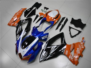 Bleu Orange Carénage Suzuki GSXR 600 / 750 K8 08-10