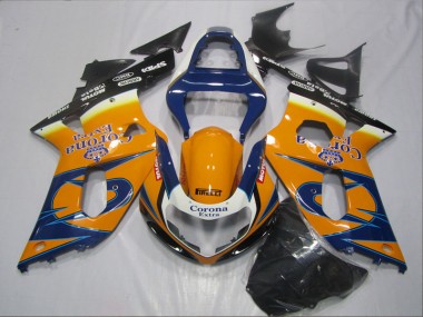 Bleu Orange Corona Extra Carénage Suzuki GSXR 600 K1 K2 K3 01-03