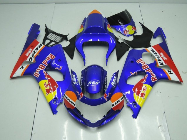 Bleu Red Bull Carénage Suzuki GSXR 1000 K1 00-02