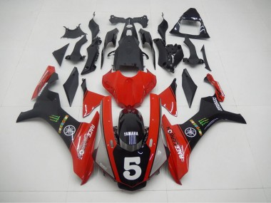 Noir Rouge 5 Carénage Yamaha R1 15-19