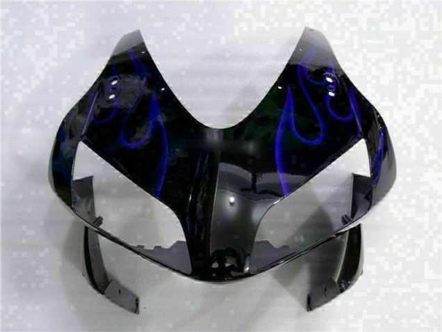 Noir avec Bleu Flamme Carénage Honda CBR 600 RR 03-04