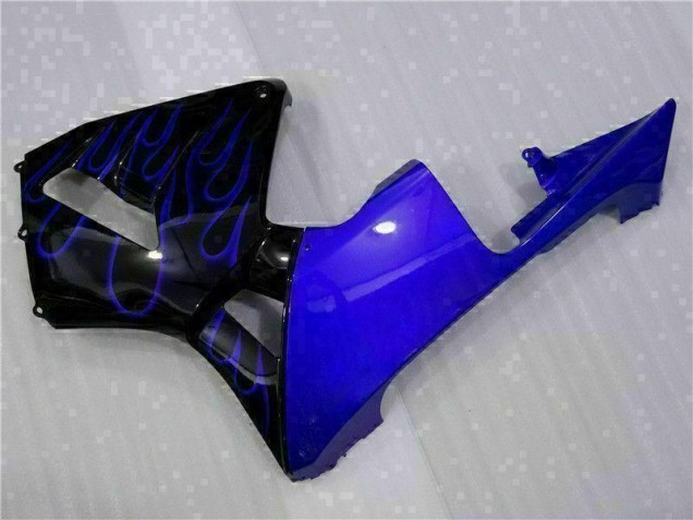 Noir avec Bleu Flamme Carénage Honda CBR 600 RR 03-04