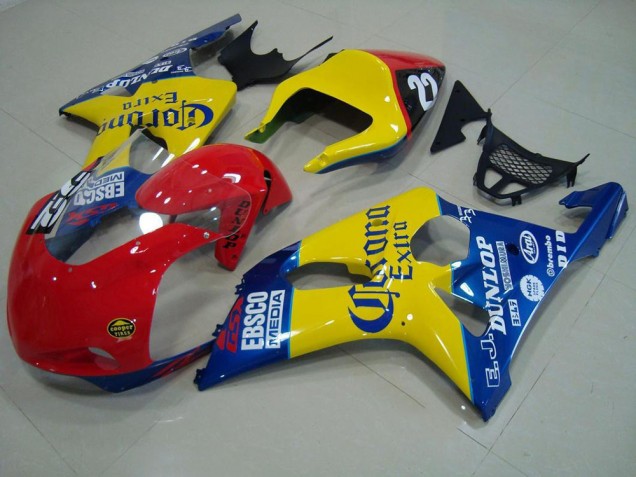 Rouge Jaune Bleu Corona Courses Carénage Suzuki GSXR 1000 K1 00-02